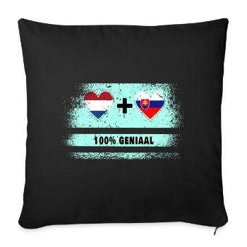 Slovakia and the Netherlands 100% Genius flag - Sofa pillowcase 17,3'' x 17,3'' (45 x 45 cm) - black - Front