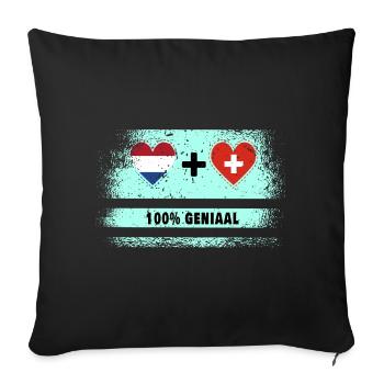 Have you put the Netherlands and Switzerland in your heart? - Sofa pillowcase 17,3'' x 17,3'' (45 x 45 cm) - black - Front