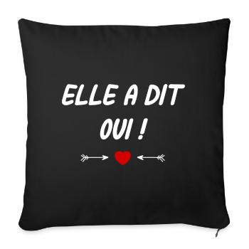 Elle a dit oui - Housse de coussin décorative 45 x 45 cm - noir - Devant