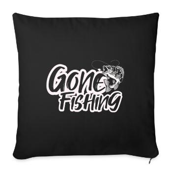Gone fishing - Sofa pillowcase 17,3'' x 17,3'' (45 x 45 cm) - black - Front