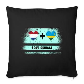 Rwanda and the Netherlands 100% Genius flag - Sofa pillowcase 17,3'' x 17,3'' (45 x 45 cm) - black - Front