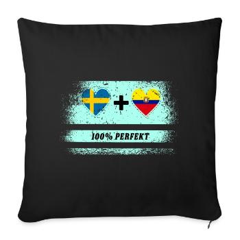 Equateur et Suède 100% Parfait / Cadeau - Housse de coussin décorative 45 x 45 cm - noir - Devant