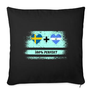 El Salvador et Suède 100% Parfait / Cadeau - Housse de coussin décorative 45 x 45 cm - noir - Devant