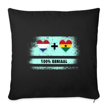 Ghana and the Netherlands 100% Genius flag - Sofa pillowcase 17,3'' x 17,3'' (45 x 45 cm) - black - Front