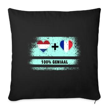 France and the Netherlands 100% Genius flag - Sofa pillowcase 17,3'' x 17,3'' (45 x 45 cm) - black - Front
