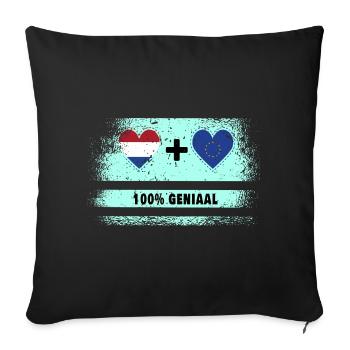Europe and the Netherlands 100% Genius flag - Sofa pillowcase 17,3'' x 17,3'' (45 x 45 cm) - black - Front