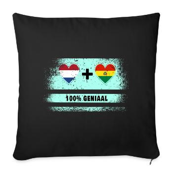 Bolivia and the Netherlands 100% Genius flag - Sofa pillowcase 17,3'' x 17,3'' (45 x 45 cm) - black - Front