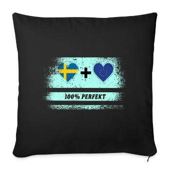 Europe et Suède 100% Parfait / Cadeau - Housse de coussin décorative 45 x 45 cm - noir - Devant