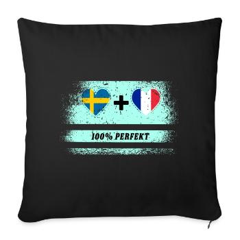 France et Suède 100% Parfait / Cadeau - Housse de coussin décorative 45 x 45 cm - noir - Devant