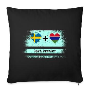 Gambia and Sweden 100% Perfect / Gift - Sofa pillowcase 17,3'' x 17,3'' (45 x 45 cm) - black - Front