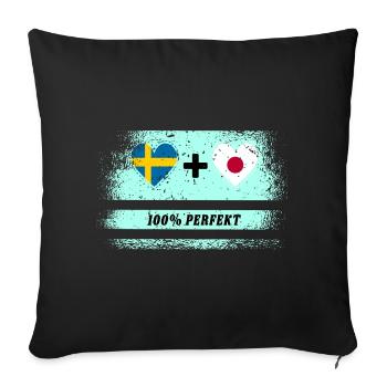 Japon et Suède 100% parfait / cadeau - Housse de coussin décorative 45 x 45 cm - noir - Devant