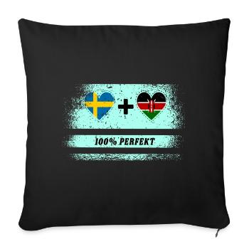 Kenya and Sweden 100% Perfect / Gift - Sofa pillowcase 17,3'' x 17,3'' (45 x 45 cm) - black - Front