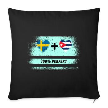 Cuba et Suède 100% parfait / cadeau - Housse de coussin décorative 45 x 45 cm - noir - Devant