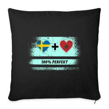 Morocco and Sweden 100% Perfect / Gift - Sofa pillowcase 17,3'' x 17,3'' (45 x 45 cm) - black - Front