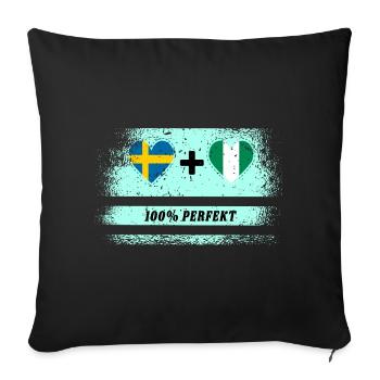 Nigeria et Suède 100% Parfait / Cadeau - Housse de coussin décorative 45 x 45 cm - noir - Devant