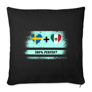 Mexique et Suède 100% parfait / cadeau - Housse de coussin décorative 45 x 45 cm - noir - Devant