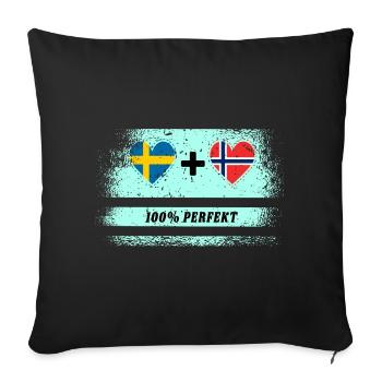 Norvège et Suède 100% Parfait / Cadeau - Housse de coussin décorative 45 x 45 cm - noir - Devant
