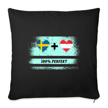 Autriche & Suède 100% parfait / cadeau - Housse de coussin décorative 45 x 45 cm - noir - Devant