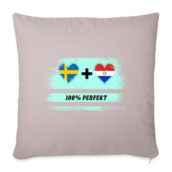 Paraguay et Suède 100% Parfait / Cadeau - Housse de coussin décorative 45 x 45 cm - taupe clair - Devant