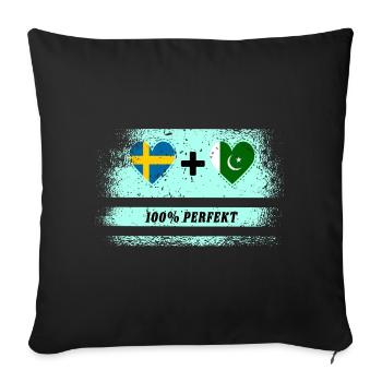 Pakistan et Suède 100% Parfait / Cadeau - Housse de coussin décorative 45 x 45 cm - noir - Devant