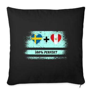Pérou & Suède 100% Parfait / Cadeau - Housse de coussin décorative 45 x 45 cm - noir - Devant