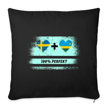 Rwanda and Sweden 100% Perfect / Gift - Sofa pillowcase 17,3'' x 17,3'' (45 x 45 cm) - black - Front