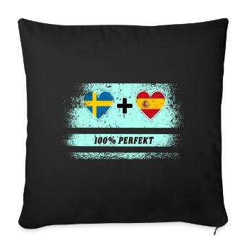 Spanien & Schweden 100% perfekt / Geschenk - Sofakissenbezug 45 x 45 cm - Schwarz - Vorne