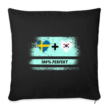 Corée du Sud et Suède 100% Parfait / Cadeau - Housse de coussin décorative 45 x 45 cm - noir - Devant