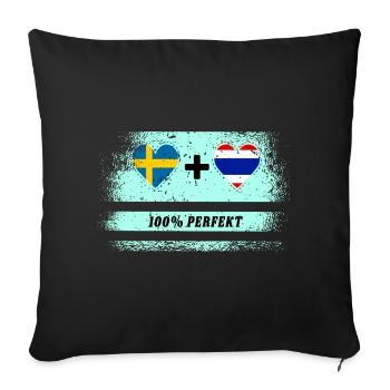 Thailand and Sweden 100% perfect / gift - Sofa pillowcase 17,3'' x 17,3'' (45 x 45 cm) - black - Front