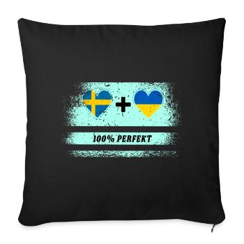 Ukraine and Sweden 100% perfect / gift - Sofa pillowcase 17,3'' x 17,3'' (45 x 45 cm) - black - Front