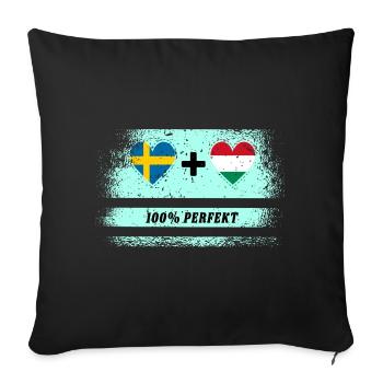 Hungary and Sweden 100% Perfect / Gift - Sofa pillowcase 17,3'' x 17,3'' (45 x 45 cm) - black - Front