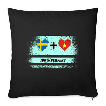Vietnam et Suède 100% Parfait / Cadeau - Housse de coussin décorative 45 x 45 cm - noir - Devant
