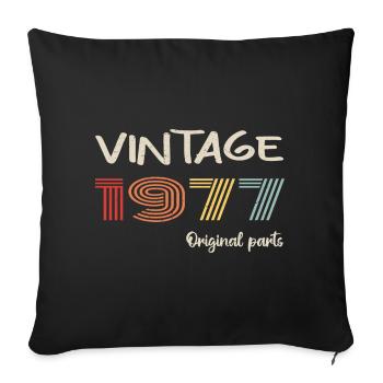 Original 1977 Vintage | Birthday present 1977 - Sofa pillowcase 17,3'' x 17,3'' (45 x 45 cm) - black - Front