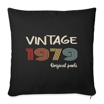 Millésime original 1979 | Cadeau d’anniversaire 1979 - Housse de coussin décorative 45 x 45 cm - noir - Devant