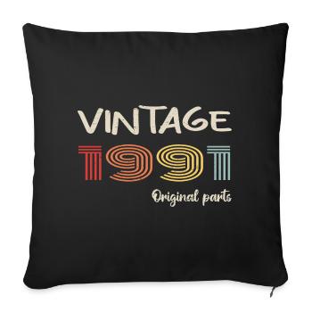 Millésime original 1991 | Cadeau d’anniversaire 1991 - Housse de coussin décorative 45 x 45 cm - noir - Devant