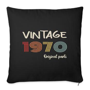Millésime original 1970 | Cadeau d’anniversaire 1970 - Housse de coussin décorative 45 x 45 cm - noir - Devant