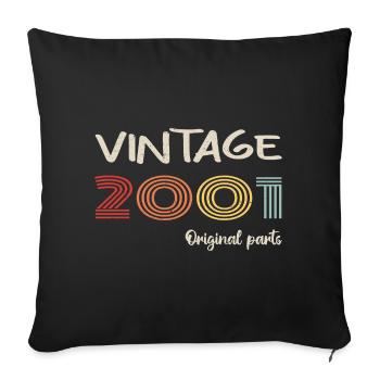 Millésime original 2001 | Cadeau d’anniversaire 2001 - Housse de coussin décorative 45 x 45 cm - noir - Devant