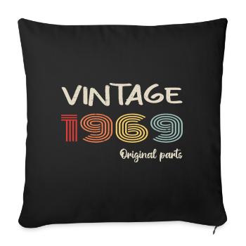 Original 1969 Vintage | Birthday present 1969 - Sofa pillowcase 17,3'' x 17,3'' (45 x 45 cm) - black - Front
