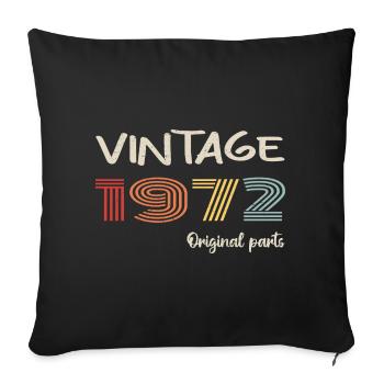 Original 1972 Vintage | Geburtstagsgeschenk 1972 - Sofakissenbezug 45 x 45 cm - Schwarz - Vorne