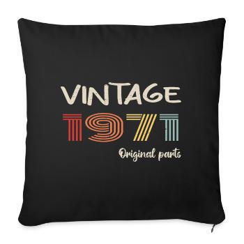 Original 1971 Vintage | Birthday present 1971 - Sofa pillowcase 17,3'' x 17,3'' (45 x 45 cm) - black - Front