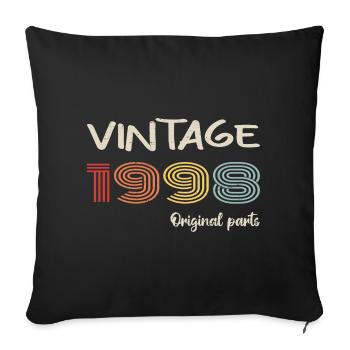 Millésime original 1998 | Cadeau d’anniversaire 1998 - Housse de coussin décorative 45 x 45 cm - noir - Devant