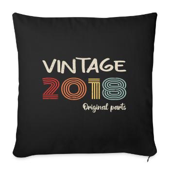 Original 2018 Vintage | Birthday Gift 2018 - Sofa pillowcase 17,3'' x 17,3'' (45 x 45 cm) - black - Front