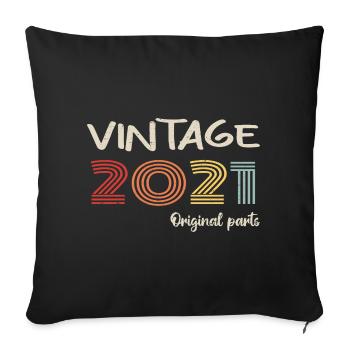 Original 2021 Vintage | Birthday gift 2021 - Sofa pillowcase 17,3'' x 17,3'' (45 x 45 cm) - black - Front