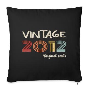 Original 2012 Vintage | Geburtstagsgeschenk 2012 - Sofakissenbezug 45 x 45 cm - Schwarz - Vorne