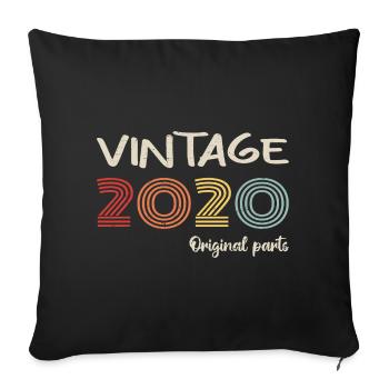 Millésime original 2020 | Cadeau d’anniversaire 2020 - Housse de coussin décorative 45 x 45 cm - noir - Devant