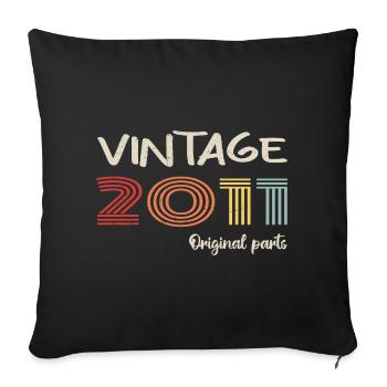 Original 2011 Vintage | Geburtstagsgeschenk 2011 - Sofakissenbezug 45 x 45 cm - Schwarz - Vorne