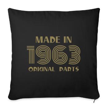 Fait 1963 Anniversaire Rétro - Housse de coussin décorative 45 x 45 cm - noir - Devant