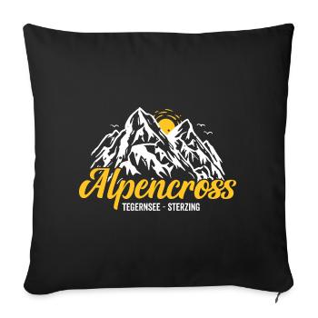 Alpenüberquerung Tegernsee Sterzing Alpencross - Sofakissenbezug 45 x 45 cm - Schwarz - Vorne