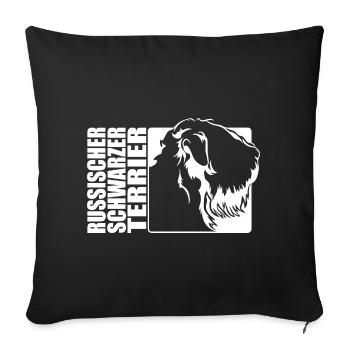 Russischer Schwarzer Terrier Profil Hunde Wilsigns - Sofakissenbezug 45 x 45 cm - Schwarz - Vorne