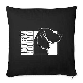 Hanoverian Hound Profile Dogs Dog Wilsigns - Sofa pillowcase 17,3'' x 17,3'' (45 x 45 cm) - black - Front